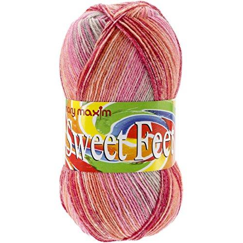 Algopix Similar Product 7 - Mary Maxim Sweet Feet Yarn, Cherry