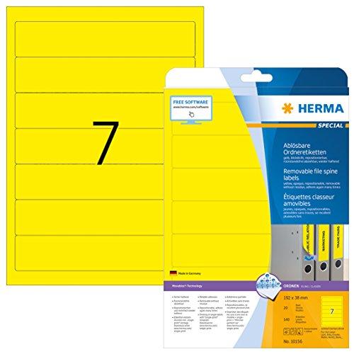 Algopix Similar Product 9 - HERMA Ordner-Etiketten gelb 10156