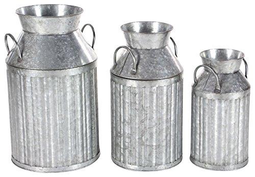 Algopix Similar Product 18 - Benzara Antiqued Metal Milk Jug Set of