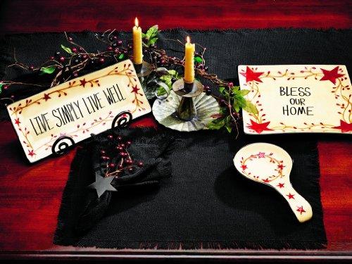 Algopix Similar Product 12 - Burlap Black Table Runner