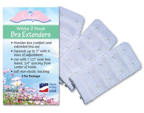 Algopix Similar Product 8 - USA Made 2 Hook Bra Extenders White 