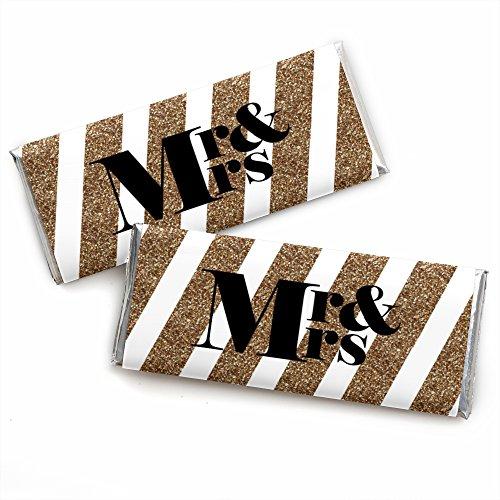 Algopix Similar Product 1 - Mr  Mrs  Gold  Candy Bar Wrappers
