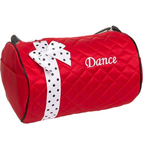 Algopix Similar Product 19 - Girls Dance Duffle Bag w Polka Dot Bow