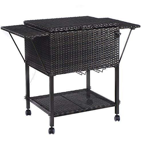 Algopix Similar Product 13 - COSTWAY HW52974 Portable Rattan Cooler