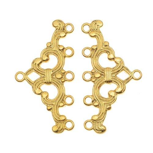 Algopix Similar Product 17 - 22K Gold Plated Ornate Five Bead Strand