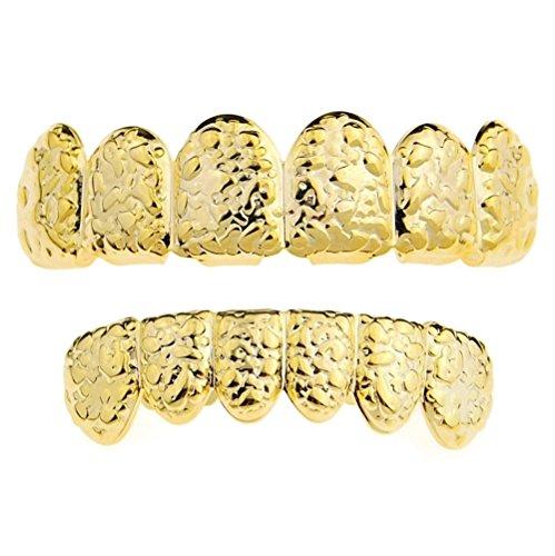 Algopix Similar Product 19 - Nugget Grillz Set 14k Gold Plated Top 