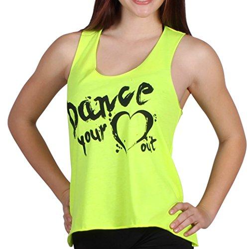 Algopix Similar Product 10 - Gia Mia Womens Neon Dance Heart Tee