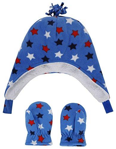 Algopix Similar Product 6 - Kids Sherpa Lined Star Print Fleece Hat