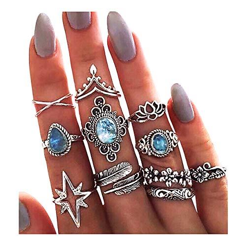 Algopix Similar Product 6 - Suyi 11 Pcs Bohemian Ring Set Joint