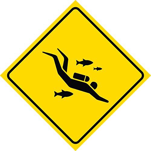 Algopix Similar Product 11 - Aluminum Yellow Diamond Caution Scuba