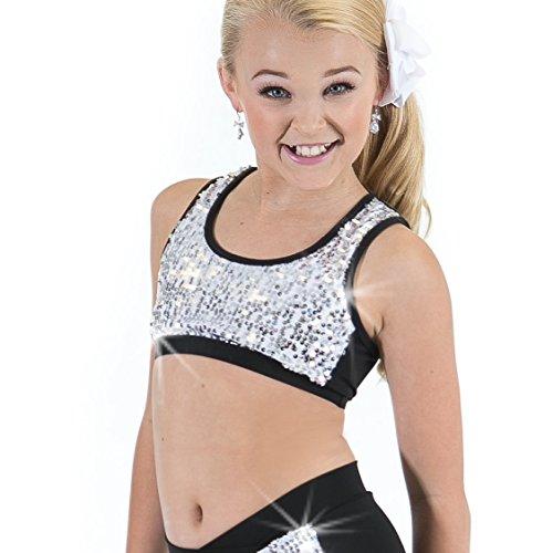 Algopix Similar Product 14 - Gia Mia Girls Sequin Block Dance Bra