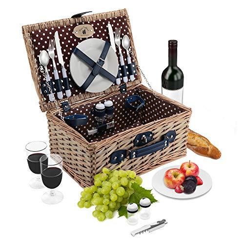 Algopix Similar Product 15 - Wicker Picnic Basket Set  2 Person
