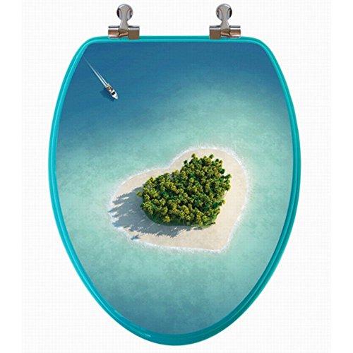Algopix Similar Product 19 - 3D Series Beach Elongated Toilet Seat