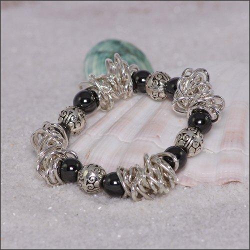 Algopix Similar Product 14 - Magnetic Chain Link Stretch Bracelet