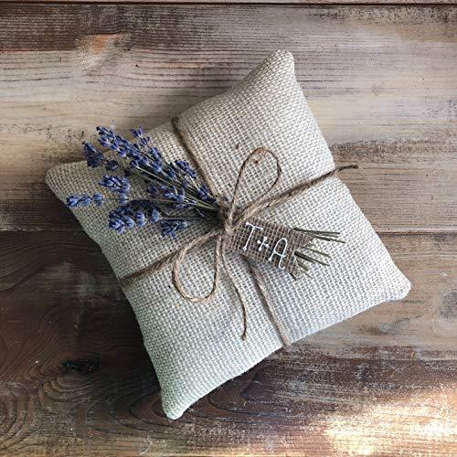 Algopix Similar Product 6 - OffWhite Burlap Ring Bearer Pillow