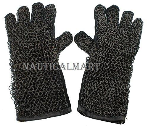 Algopix Similar Product 9 - Nauticalmart Mens Chainmail Leather