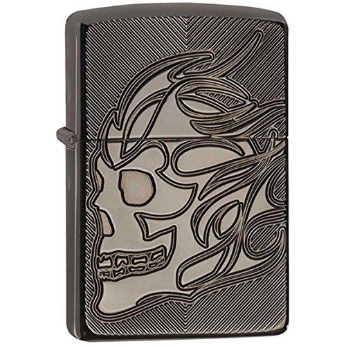 Algopix Similar Product 4 - Zippo Armor Black Ice Deep Carve Skull