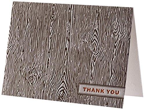 Algopix Similar Product 20 - Wood Grain Letterpress Thank You Notes