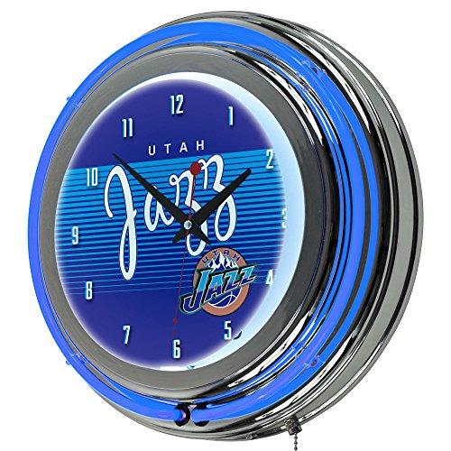 Algopix Similar Product 17 - NBA Utah Jazz Chrome Neon Clock One