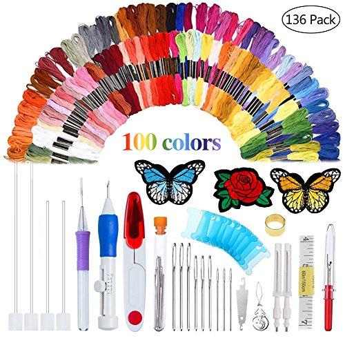 Algopix Similar Product 9 - AHOMATE Magic Patterns Punch Needle Kit