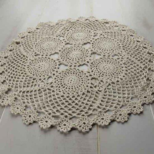 Algopix Similar Product 13 - Package of 2 Hand Crocheted Round Ecru
