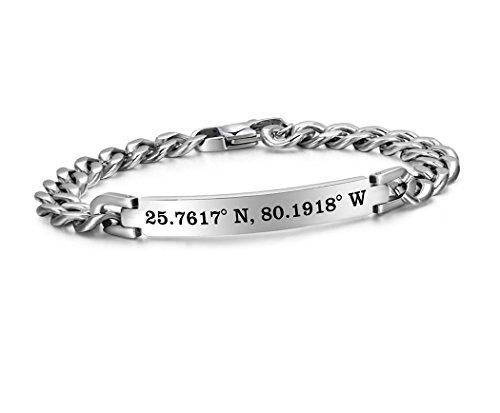 Algopix Similar Product 16 - Engraved Ladies Silver Stainless Steel