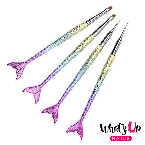 Algopix Similar Product 15 - Whats Up Nails  Mermaid Brushes 4 Pack