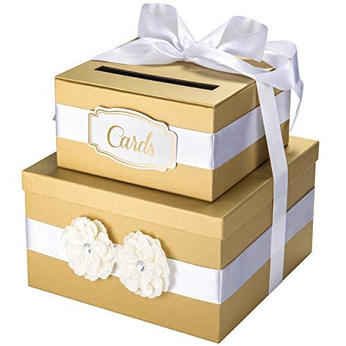 Algopix Similar Product 7 - Gold Gift Card Box  2 Tier  Perfect