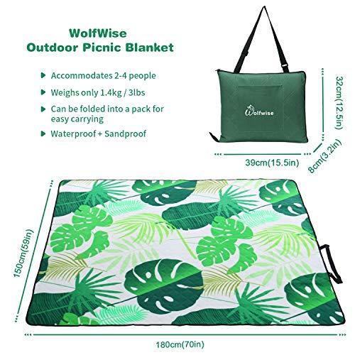 Algopix Similar Product 20 - WolfWise 70x59 Large Picnic Blanket