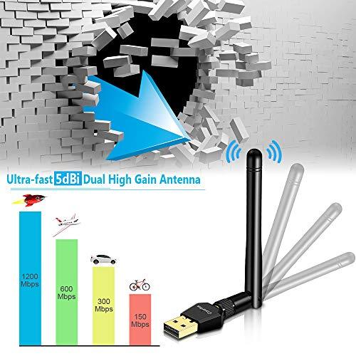Algopix Similar Product 19 - Carantee USB WiFi Adapter 1200Mbps