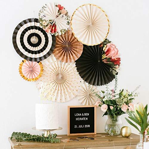 Algopix Similar Product 2 - Johouse 12PCS Paper Fans Round Shaped