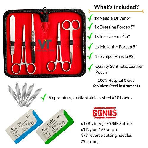 Algopix Similar Product 16 - Suture Kit  10 Piece Stainless Steel