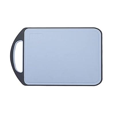 JoyJolt Plastic Cutting Board Set. Grey and Blue Cutting Boards for Kitchen Dishwasher Safe with Handle. Non Slip Large and Small Chopping Board Set