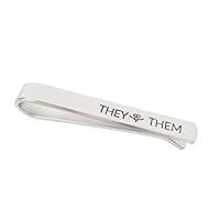 Algopix Similar Product 8 - They Them Pronoun Tie Clip Non binary