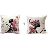 Algopix Similar Product 17 - Flower Butterfly Cushion Cover Cotton