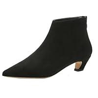 Algopix Similar Product 3 - DINTAHA Black Kitten Heel Boots for