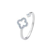 Algopix Similar Product 6 - Hollow Four Leaf Clover Stacking Ring