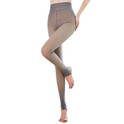 Womens Thermal Tights Translucent Warm Fleece Lined Pantyhose Slim
