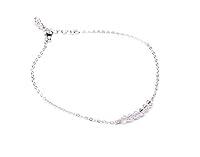 Algopix Similar Product 4 - Sterling silver anklet with clear