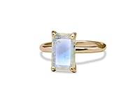 Algopix Similar Product 18 - Anemone Unique Moonstone Ring 14K Rose