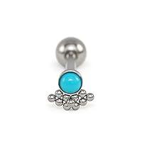 Algopix Similar Product 4 - Titanium Tongue Barbell Turquoise 