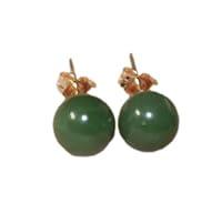 Algopix Similar Product 4 - Genuine 14K Green jadeite Jade 8MM Dome