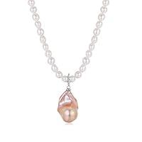 Algopix Similar Product 16 - Freshwater Baroque Pearl Necklace Coin