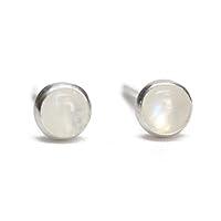 Algopix Similar Product 20 - Tiny 3mm Rainbow Moonstone Stud