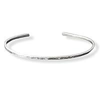 Algopix Similar Product 2 - Sterling Silver Hammered Thin Cuff