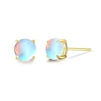 Algopix Similar Product 1 - FANCIME Moonstone Round Stud Earrings