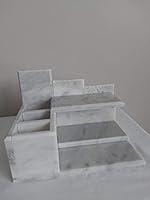Algopix Similar Product 8 - White Marble Makeup Organizer  Luxury