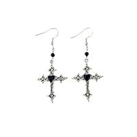 Algopix Similar Product 12 - Gothic Cross Earrings for Women Black