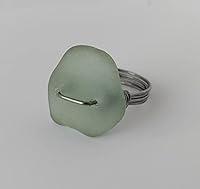 Algopix Similar Product 10 - Sea Glass Wire Wrap Ring Hawaii