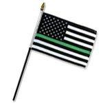 Algopix Similar Product 11 - USA Thin Green Line 4x6in Stick Flag 